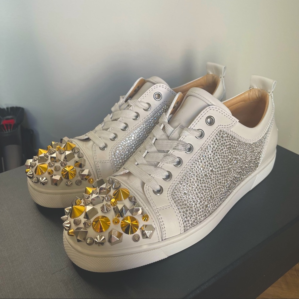 Christian Louboutin Louis Junior Mix Strass In Version Snow, size 40, worn - Picture 3 of 10